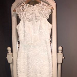 White lace above the knee dress